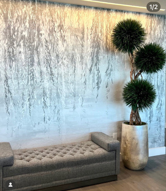 Signature 3-pom showpiece tree made from dried and preserved natural materials, hand-made with intricate details. A unique and sustainable design, perfect for home, office, or commercial spaces. Ready for your own container.